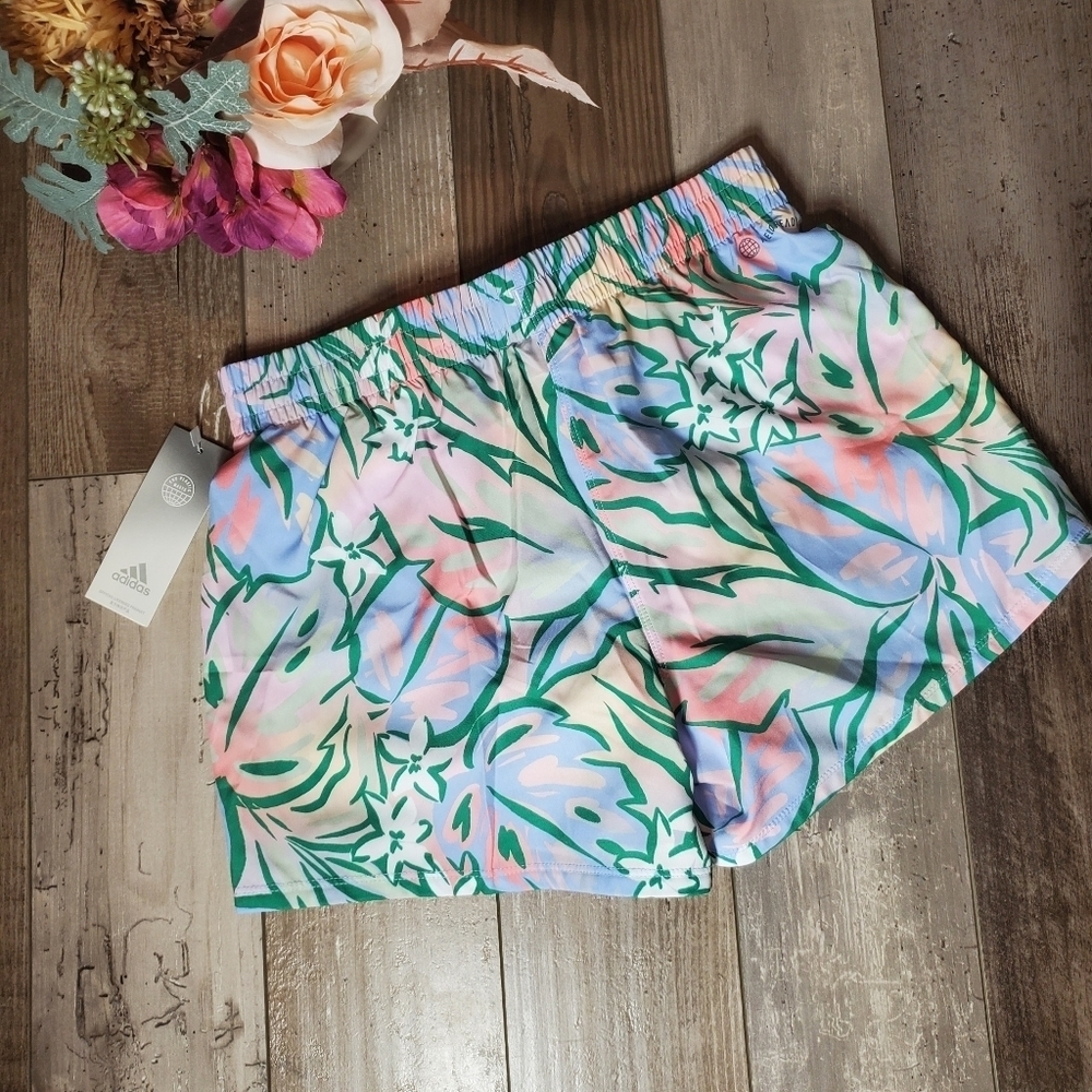 NWT Adidas Aeroready Girls Regular Fit Floral Athletic Shorts Size XL 16 - Picture 13 of 15